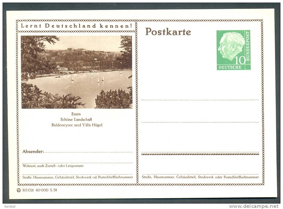 Germany Postkarte Lernt Deutschland Kennen! Essen Baldeneysee Und Villa Hügel MNH XX - Illustrated Postcards - Mint