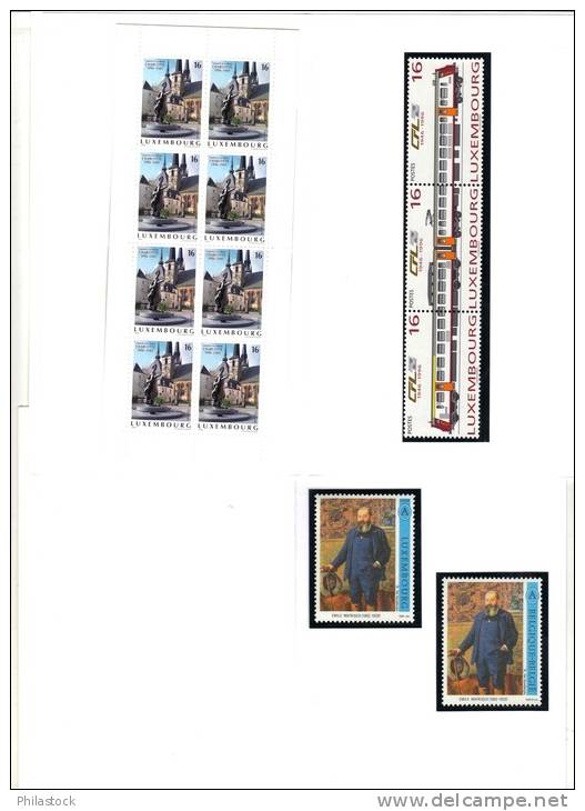 LUXEMBOURG 1995/96 Lot D'encarts Des Postes Timbres & Carnet Tous ** - Unused Stamps