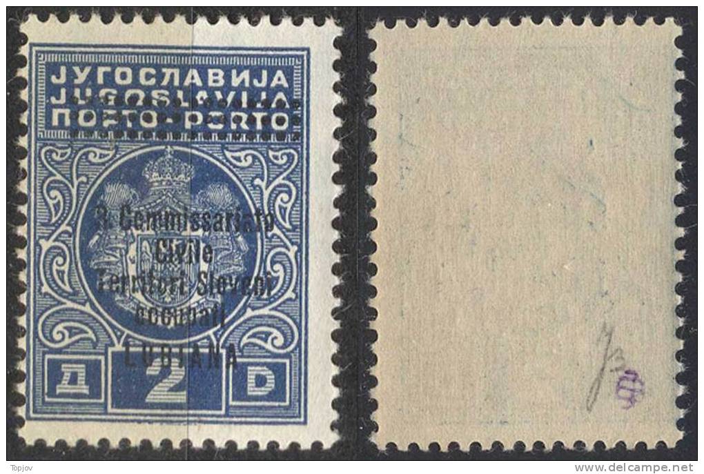 SLOVENIA - LUBIANA - SEGANATASSE - 2 Din - S. S 13 - **MNH - Lubiana