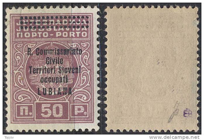 SLOVENIA - LUBIANA - SEGANATASSE - 0,50 Din - V.LILLA - S. S 11a - **MNH - Lubiana