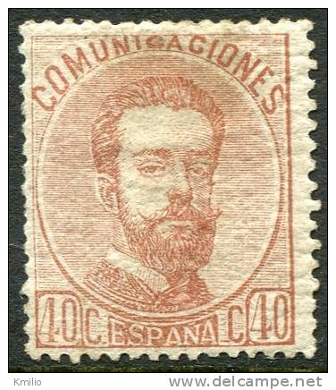 Edifil 125* 40 Centimos Castaño De 1872 En Nuevo - Unused Stamps