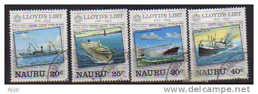 ILE NAURU. Navires Desservant L´ile.    4  T-p Oblitérés . Yv.#  278/81 - Nauru