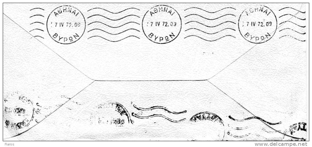 Greece- Cover Posted Within Athens [Chauteia 5.4.1972, Arr. Vyron 7.4 Machine] (included Greeting Card) - Maximum Cards & Covers