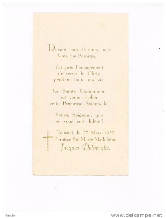 Communion Solennelle Jacques DELBERGHE  1955  Tournai - Communion