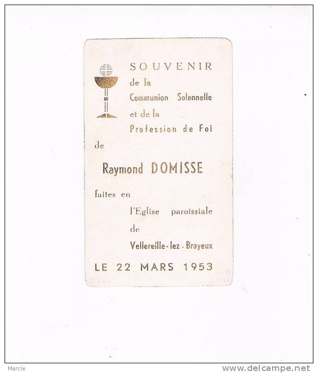 Communion Solennelle Raymond DOMISSE 1953  Vellereille-lez-Brayeux - Comunioni