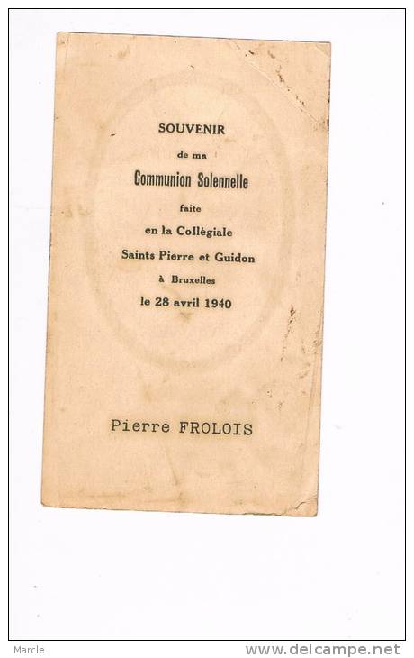 Communion Solennelle Pierre PROLOIS 1940 Bruxelles Brussel - Kommunion Und Konfirmazion