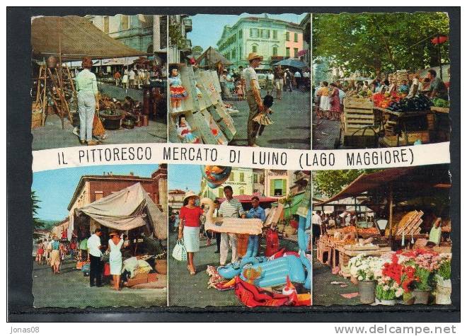 21016  IL PITTORESCO MERCATO DI LUINO  1965 - Luino