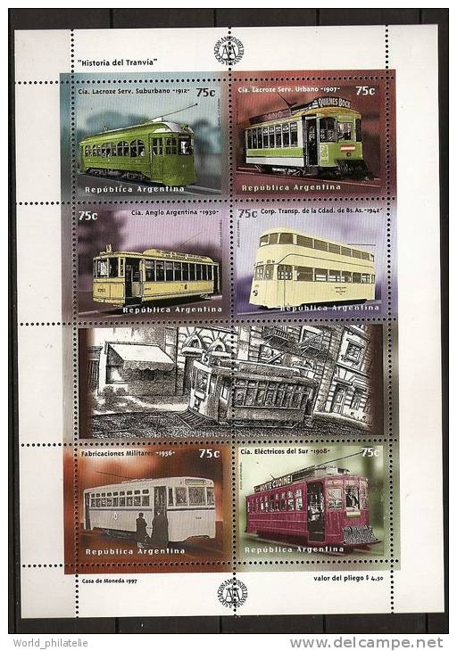 Argentine Argentina 1997 N° 1971 / 6 ** Trains, Tramway, Rails, Chemin De Fer, Locomotives, Buenos Aires, Lacroze - Neufs