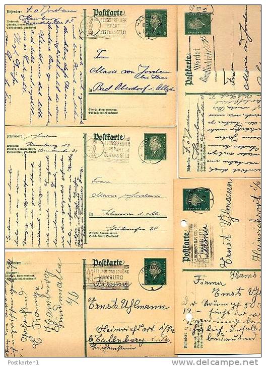 DR P181I 10 Postkarten Hamburg 1928-31  Div. Stpl.  Kat. 10,00 € - Sonstige & Ohne Zuordnung