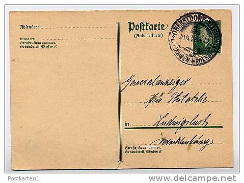 DR P183IA Antwort-Postkarte  Oberstdorf 1929  Kat. 6,50 € - Cartes Postales