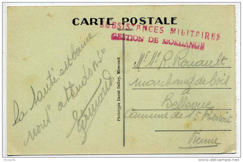 MORHANGE--Eglise St Pierre--carte 2 Vues--Superbe Griffe Rouge"Subsistances Militaires Gestion De Morhange" - Morhange