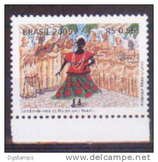Brasil 2005 YT 2995 ** Danza Tradicional. Samba. Danzarina De Bahia Con Vestido Tradicional Con Grupo De Musicos. - Ungebraucht