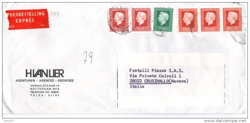 TZ1287 - OLANDA , Lettera Commerciale EXPRES - Storia Postale