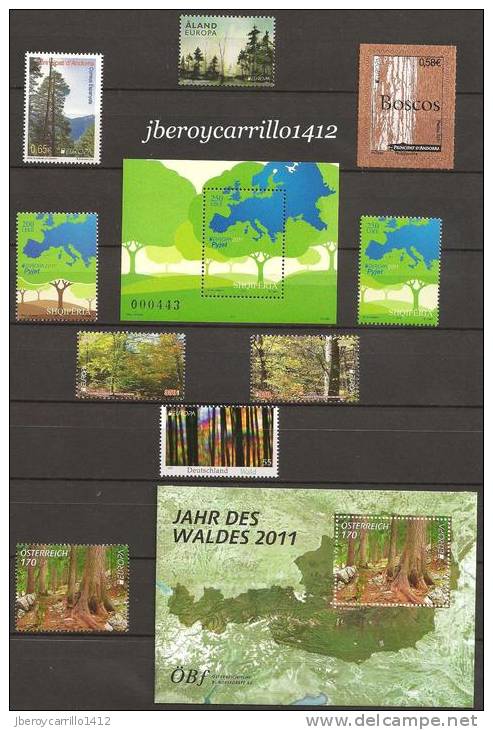 EUROPA 2011- “LOS BOSQUES" - COLECCIÓN MUY COMPLETA DE SELLOS Y HOJITAS BLOQUE.-TEMÁTICA EMITIDA POR 63 PAÍSES - Sammlungen