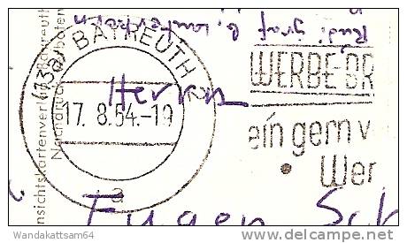 AK 13 Bayreuth, Markgräfl. Opernhaus 17. 8.54.-19 (13a) BAYREUTH 2 A Briefmarke Entfernt Nach München - Bayreuth