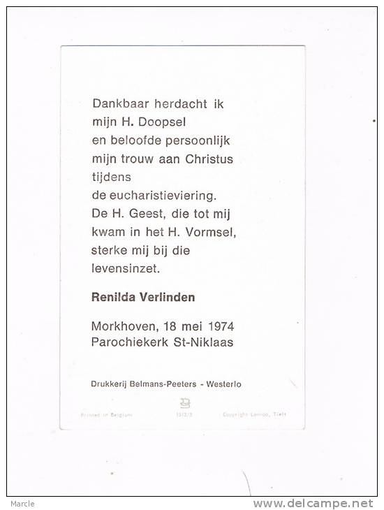 Plechtige H. Communie Renilda VERLINDEN  1974 Morkoven - Kommunion Und Konfirmazion