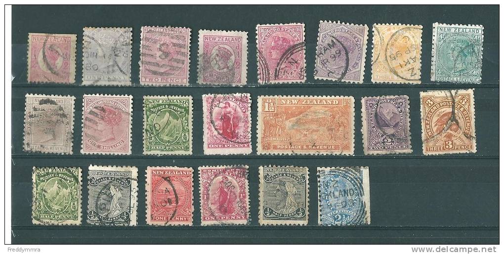 N. Zélande: Lot Entre Année 1877 Et 1909 Oblit - Collections, Lots & Séries