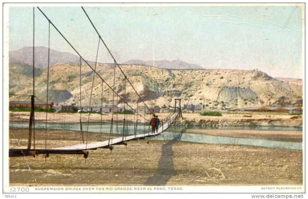 Suspension Bridge Over The Rio Grande Near El Paso - Texas - El Paso