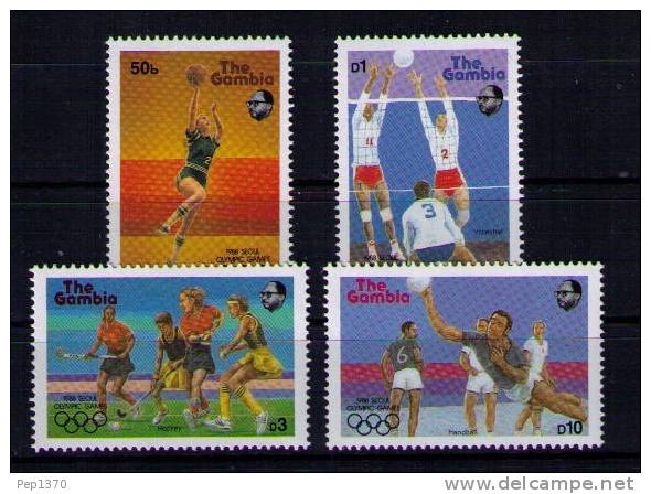 GAMBIA 1987 - JUEGOS OLIMPICOS DE SEUL 88 - YVERT 662-665 - Balonmano