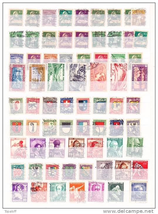 Timbres De Suisse Sur Pages De Classeur - Collections