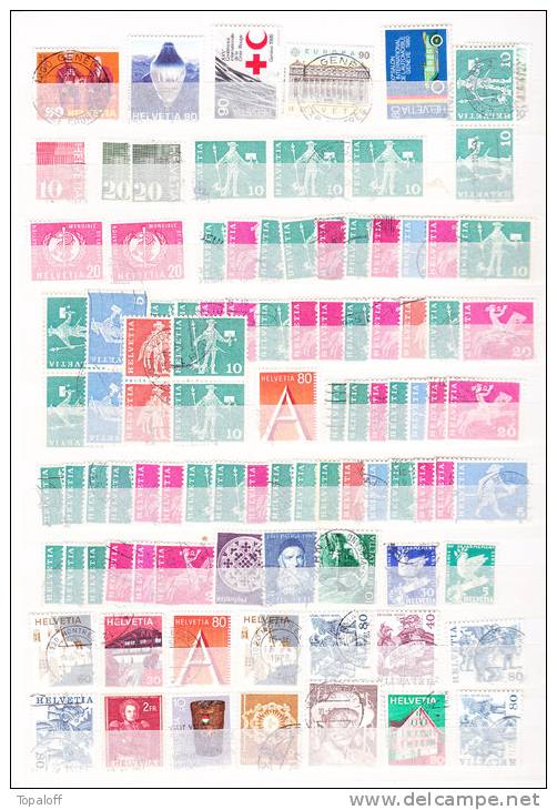 Timbres de Suisse sur pages de classeur