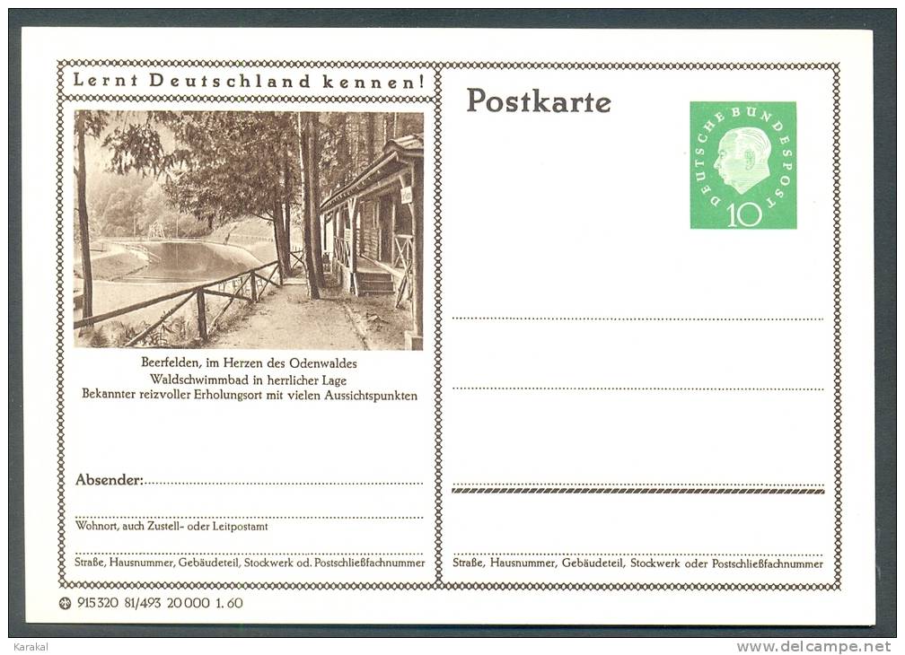 Germany Postkarte Lernt Deutschland Kennen! Beerfelden Waldschwimmbad In Herrlicher Lage MNH XX - Illustrated Postcards - Mint