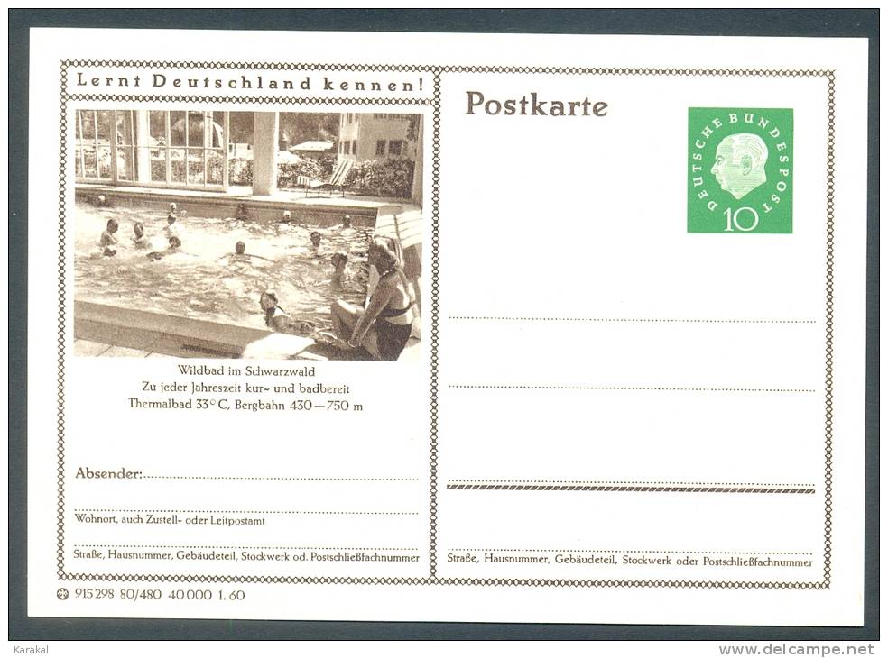 Germany Postkarte Lernt Deutschland Kennen! Wildbad Im Schwarzwald MNH XX - Illustrated Postcards - Mint