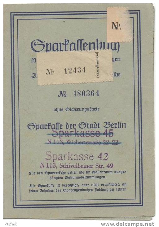 Sparbuch - Sammlung Ab 1918 !!! Berlin Und Umgebung , Schorfheide , Sparkasse , Bank , Geld !!! - Banque & Assurance