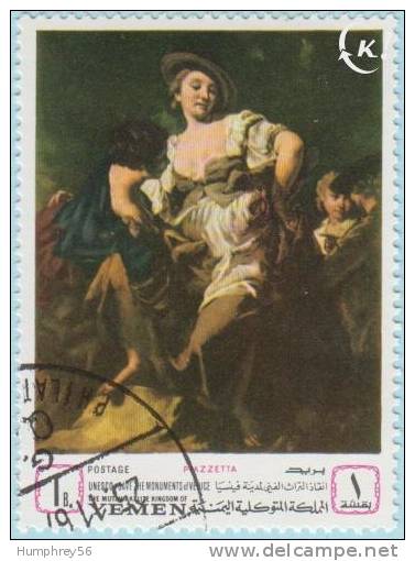 1968 - YEMEN - Y&T 252B - Giovanni Battista Piazzetta (1683-1754) - L'Indovino - Yémen