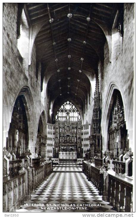 Beatiful   Old  Post Card    "   INTERIOR. ST. NICHOLAS  CATHEDRAL,  NEWCASTLE - ON - TYNE." - Newcastle-upon-Tyne