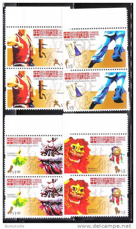 Hong Kong 2007 Chinese Martial Art Lion Dance Pair MNH - Neufs