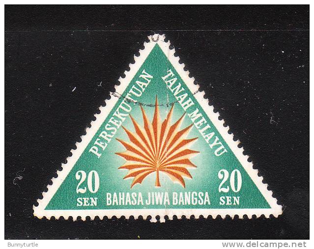 Malaysia 1962 National Language Month Triangle Stamp 20cents Used - Federation Of Malaya