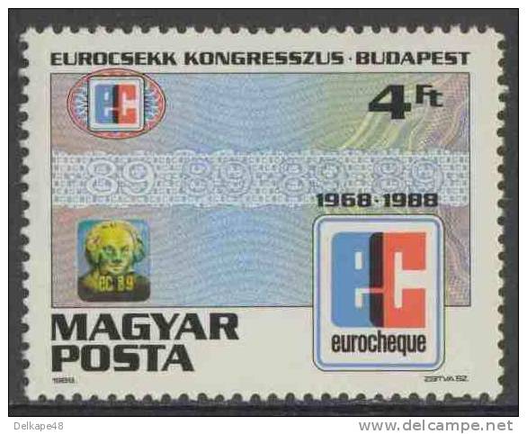 Hungary Ungarn 1988 Mi 3965 ** Card + Emblem – Eurocheque Congress, Budapest / Euroscheck-Karte, Emblem - Neufs