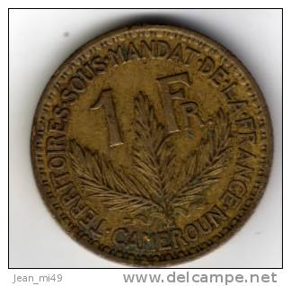 CAMEROUN -  1 FRANC - (territoire Sous Mandat ) - 1925 - Bronze- Aluminium - TTB - Cameroun