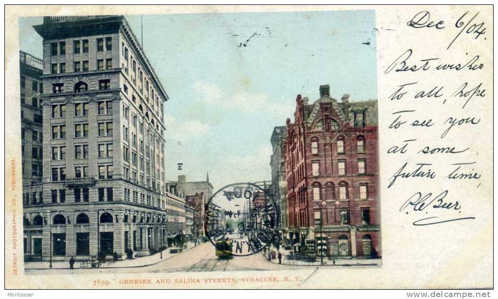 SYRACUSE. Genesee And Salina Streets. Posted For BRIGHTON, England 1904 - Syracuse