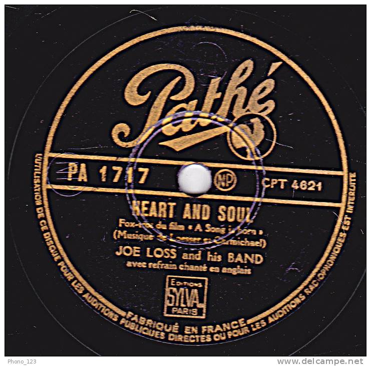 78 Tours - Pathé PA 1717 - JOE LOSS And His BAND - CHANGE PARTNERS - HEART AND SOUL - 78 Rpm - Schellackplatten