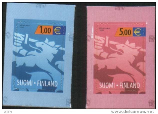 Finlandia Finland 2002 Stamps With Euro Value (1-5 Euro) 2v Self Adhesives  ** MNH - Neufs