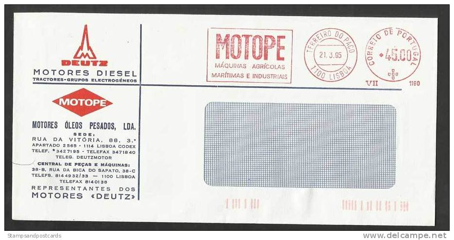 Portugal EMA Cachet Rouge Motope Machines Agricoles Tracteurs Deutz  1995 Agricultural Machinery Tractors Franking Meter - Agricultura