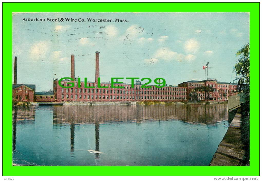 WORCESTER, MA - AMERICAN STEEL & WIRE CO - TRAVEL IN 1913 - - Worcester