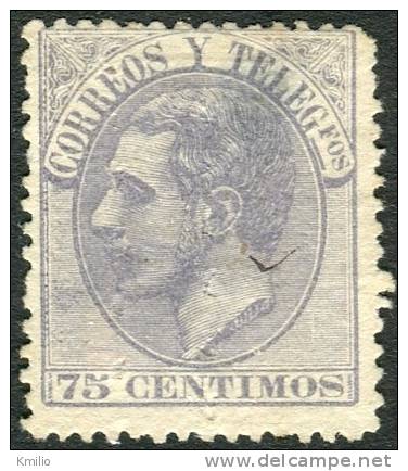 Edifil 212(*) Alfonso XII Emisión De 1882 75 Cts Violeta En Nuevo. Catálogo 355 Eur - Ungebraucht