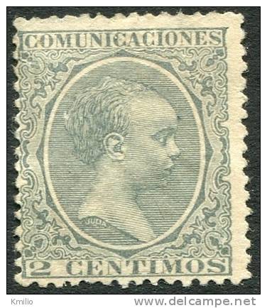 Edifil 213(*) Alfonso XIII Pelón 2 Cts Verde En Nuevo. Catálogo 7 Eur - Neufs