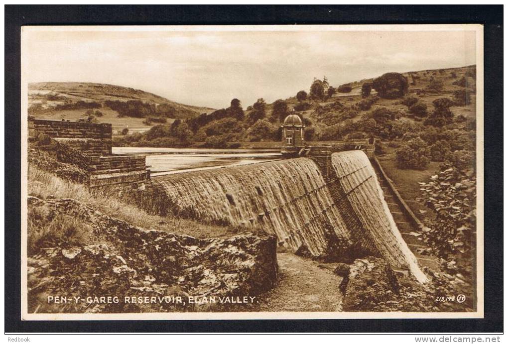 RB 896 - Early Postcard - Pen-y-Gareg Reservoir Elan Valley Radnorshire Wales - Water Theme - Radnorshire