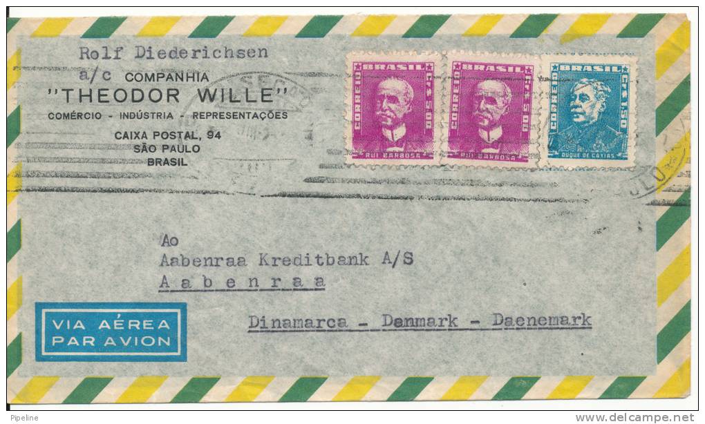 Brazil Air Mail Cover Sent To Denmark - Luchtpost