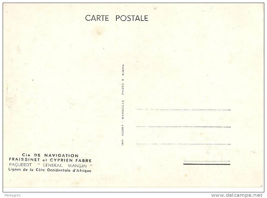 CPA-1955-PAQUEBOT-GENERAL MANGIN-CIE FRASSINET &FABRE-LIGNE AFRIQUE OCCIDENTALE-B E - Paquebots