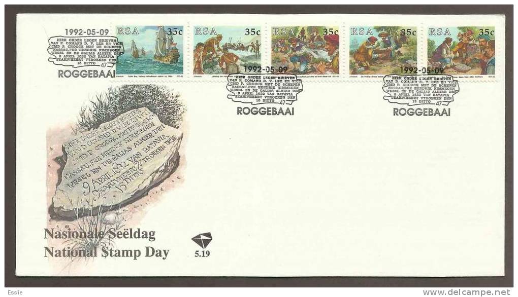 South Africa FDC -1992 - History Of Postal Stones National Stamp Day - Storia Postale