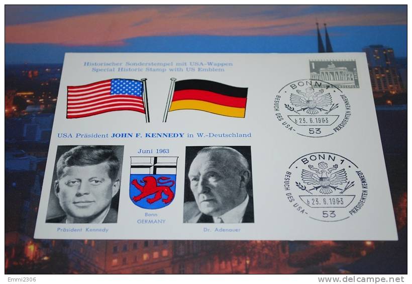 Berlin  1957  Mi. 140     /  Stempel  Besuch Des USA Präsidentten KENNEDY    23.6.1963  ( 3 ) - Machines à Affranchir (EMA)