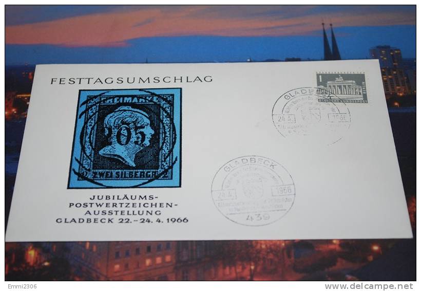 Berlin  1957  Mi. 140     /  Stempel Jubiläum Postwertzeichen - Ausstellung Gladbeck   24.4.1966  ( 3 ) - Franking Machines (EMA)