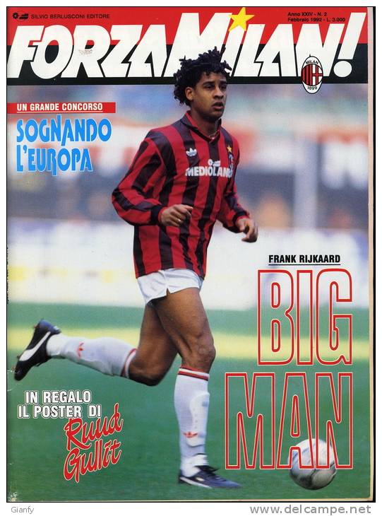 CALCIO FORZA MILAN FRANK RIJKAARD GULLIT FIFA WORLD CUP USA '94  1992 - Deportes