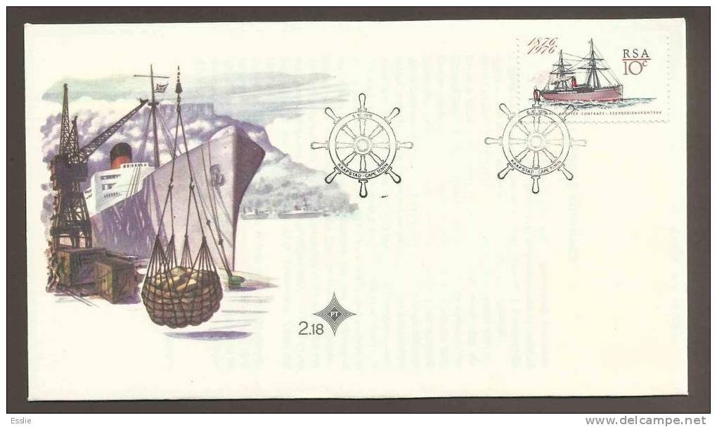 South Africa FDC - 1976 Ocean Mail - S.S. Dunrobin Castle - Storia Postale