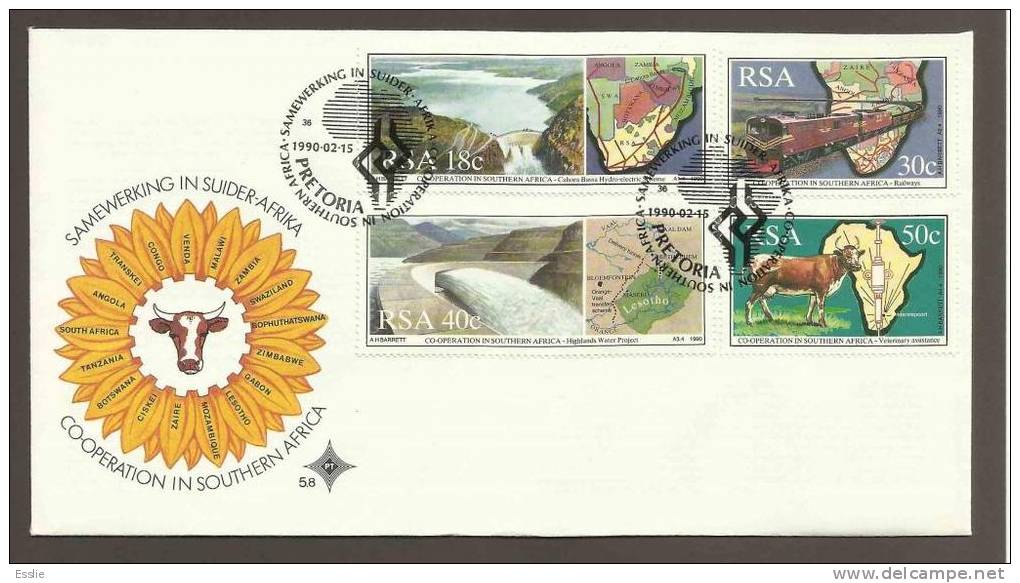 South Africa FDC - 1990 Co-operation In Southern Africa - Lettres & Documents
